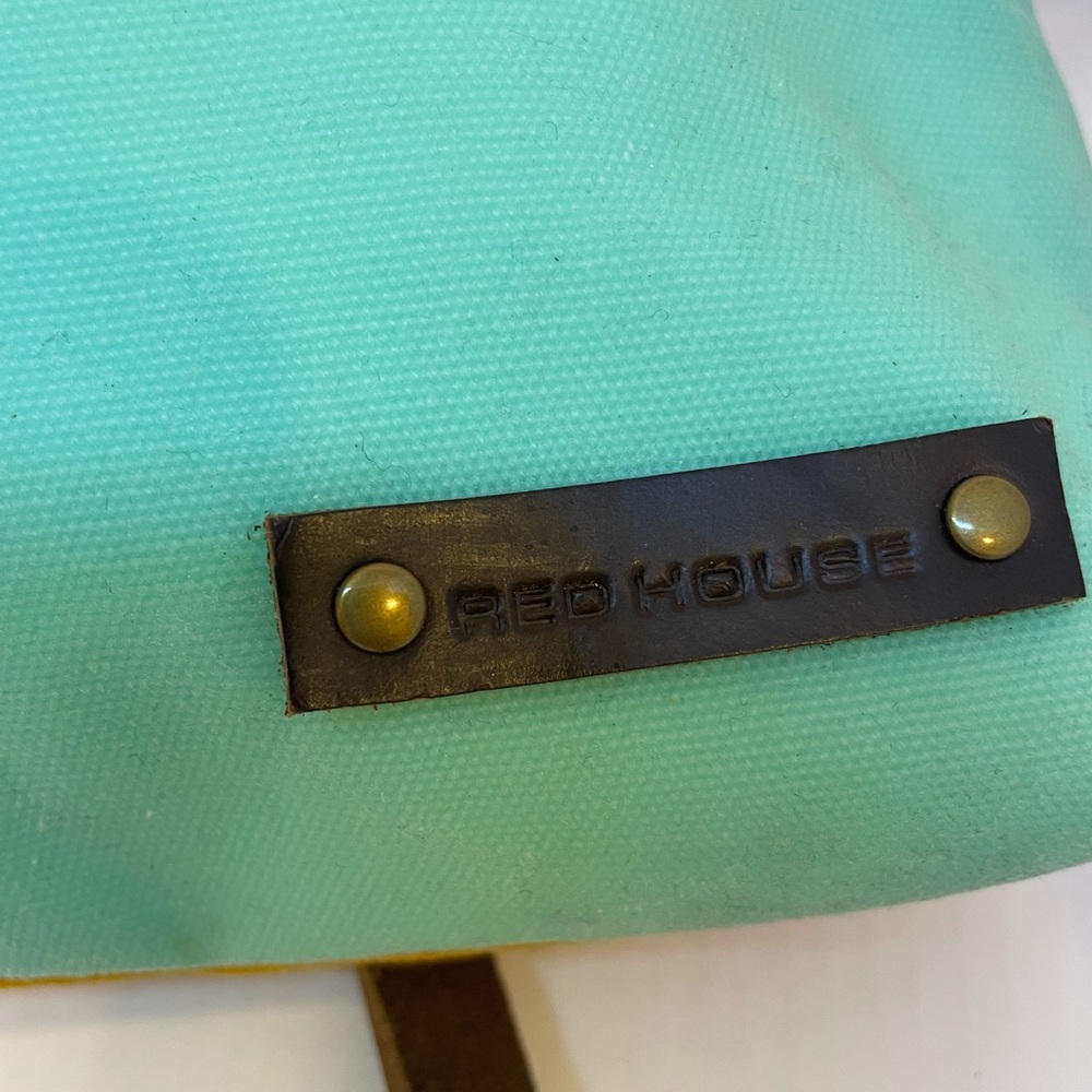Red House - Two-Tone Teal Crossbody Bag - Mint & Aqua w Gold back. - Picture 3 of 7